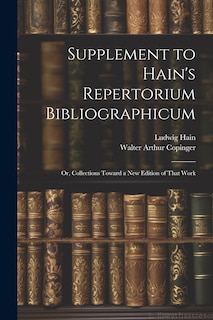 Front cover_Supplement to Hain's Repertorium Bibliographicum