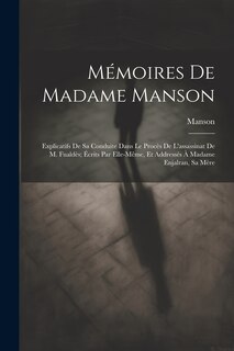 Couverture_Mémoires De Madame Manson