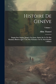 Front cover_Histoire De Gen&eacute;ve