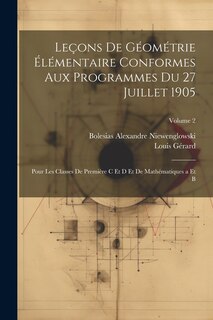 Front cover_Leçons De Géométrie Élémentaire Conformes Aux Programmes Du 27 Juillet 1905