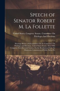 Front cover_Speech of Senator Robert M. La Follette