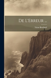 Front cover_De L'Erreur ...