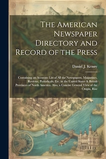 Couverture_The American Newspaper Directory and Record of the Press
