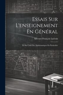Couverture_Essais Sur L'enseignement En Général