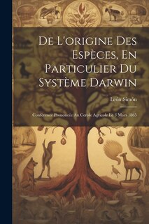 Couverture_De L'origine Des Espèces, En Particulier Du Système Darwin