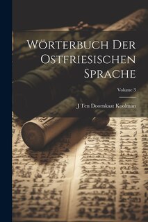 Front cover_Wörterbuch Der Ostfriesischen Sprache; Volume 3