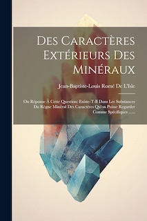 Couverture_Des Caractères Extérieurs Des Minéraux