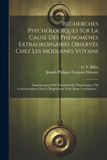 Couverture_Recherches Psychologiques Sur La Cause Des Phénomènes Extraordinaires Observés Chez Les Modernes Voyans