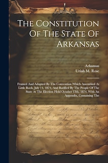 Front cover_The Constitution Of The State Of Arkansas