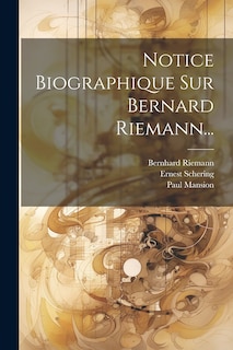 Front cover_Notice Biographique Sur Bernard Riemann...