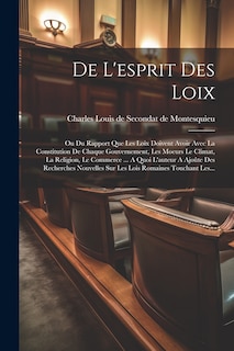 Front cover_De L'esprit Des Loix