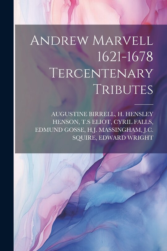 Couverture_Andrew Marvell 1621-1678 Tercentenary Tributes