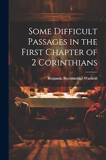 Couverture_Some Difficult Passages in the First Chapter of 2 Corinthians