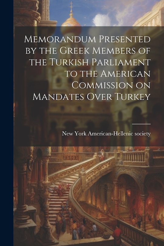 Front cover_Memorandum Presented by the Greek Members of the Turkish Parliament to the American Commission on Mandates Over Turkey