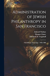 Couverture_Administration of Jewish Philanthropy in San Francisco