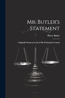 Front cover_Mr. Butler's Statement