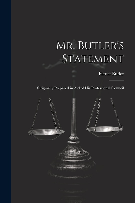 Front cover_Mr. Butler's Statement