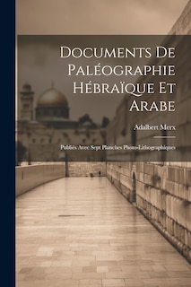 Couverture_Documents de Paléographie Hébraïque et Arabe