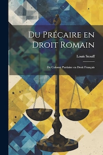 Front cover_Du Précaire en Droit Romain