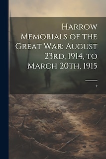 Front cover_Harrow Memorials of the Great War