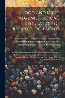 Front cover_Food and Drug Administration's Regulation of Dietary Supplements