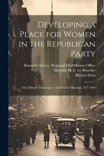 Front cover_Developing a Place for Women in the Republican Party