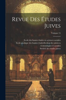 Front cover_Revue des études juives; Volume 15