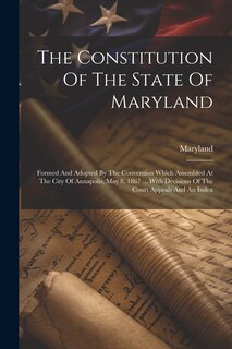 Couverture_The Constitution Of The State Of Maryland