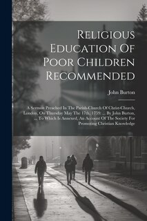 Couverture_Religious Education Of Poor Children Recommended