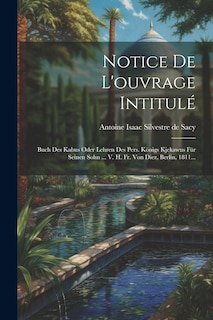Couverture_Notice De L'ouvrage Intitulé