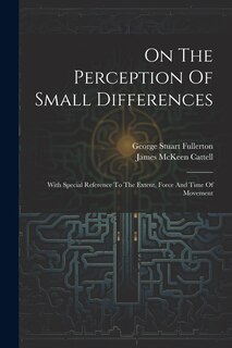 Front cover_On The Perception Of Small Differences