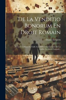 Front cover_De La Venditio Bonorum En Droit Romain