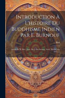 Front cover_Introduction À L'histoire Du Buddhisme Indien Par E. Burnouf
