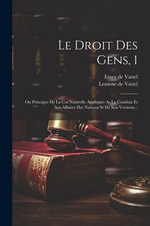 Front cover_Le Droit Des Gens, 1