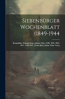 Couverture_Siebenbürger Wochenblatt (1849-1944