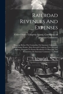 Front cover_Railroad Revenues And Expenses