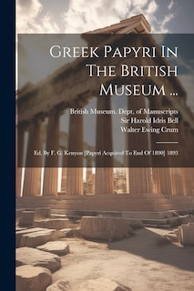 Couverture_Greek Papyri In The British Museum ...