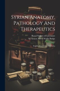 Couverture_Syrian Anatomy, Pathology And Therapeutics