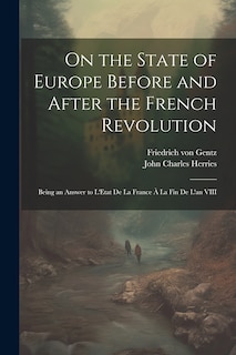 Couverture_On the State of Europe Before and After the French Revolution