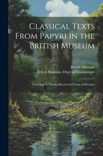 Couverture_Classical Texts From Papyri in the British Museum