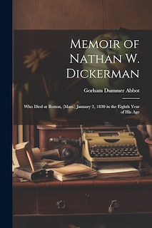 Front cover_Memoir of Nathan W. Dickerman
