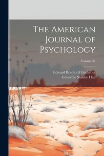 Front cover_The American Journal of Psychology; Volume 33