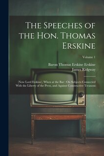 Front cover_The Speeches of the Hon. Thomas Erskine