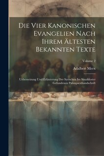 Couverture_Die Vier Kanonischen Evangelien Nach Ihrem Ältesten Bekannten Texte