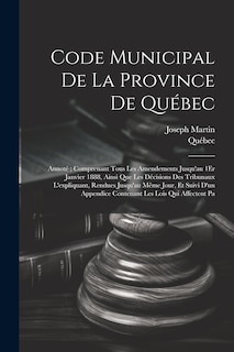 Couverture_Code Municipal De La Province De Québec