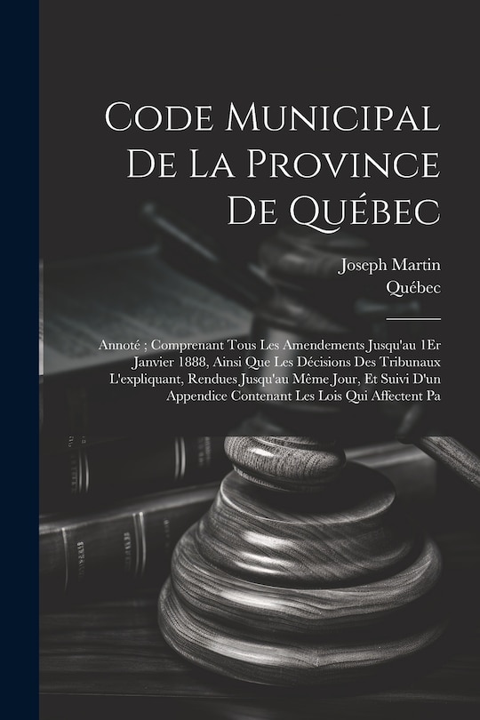 Couverture_Code Municipal De La Province De Québec
