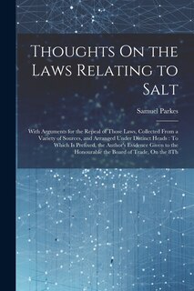 Front cover_Thoughts On the Laws Relating to Salt