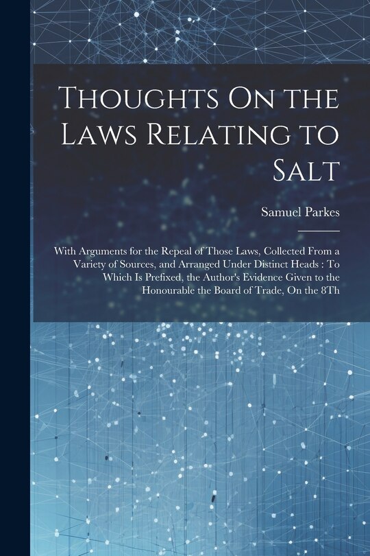 Front cover_Thoughts On the Laws Relating to Salt