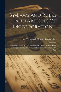 Front cover_By-laws And Rules And Articles Of Incorporation ...