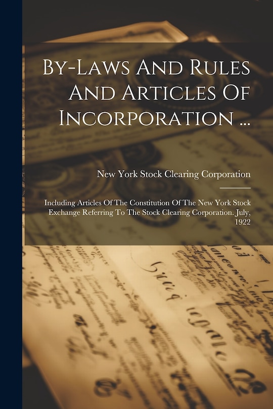 Front cover_By-laws And Rules And Articles Of Incorporation ...